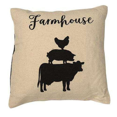 Stacked Farmhouse Animals Pillow, 10x10 - The Fox Decor